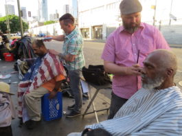 Silver Lake Love Gives Haircuts to Our Homeless Veterans On Veterans Day